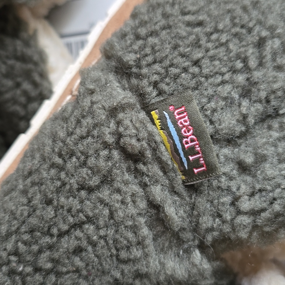 NEW L.L. Bean Women's Cozy Slipper Booties Pile Fleece Kelp Green size 8 - Picture 5 of 7